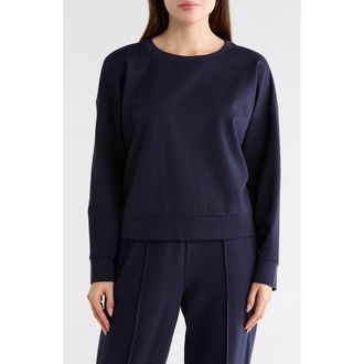 Eileen Fisher Round Neck Boxy Top in Ink at Nordstrom Rack, Size Xx-Small