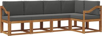 vidaXL Conjunto De Sof&aacute;s De Exterior 5 Uds. Natural Y Antracita Vidaxl