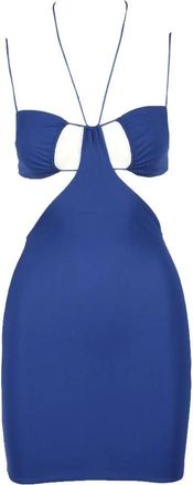 Amazu&igrave;n Deep Blue Mini Dress with Cut-Out Details