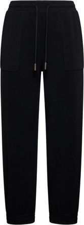 Silvian Heach Zwarte joggers met trekkoord - Dames - Sweatpants - Zwart - M - Nylon - Broeken