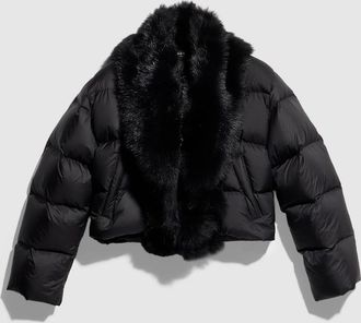 Gucci Padded Polyester Jacket With Shearling, Black, Ready-to-wear
