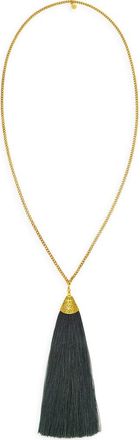 Petit Moments Vibes Tassel Necklace in Gold/Black at Nordstrom