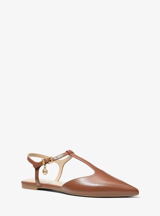 Michael Kors Cherie Leather T-Strap Flat