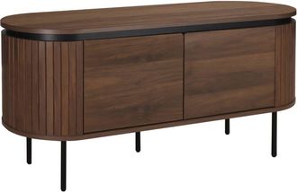 Oviala Mueble de tv rectangular con 2 puertas l120 cm efecto madera oscura