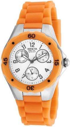 Invicta Angel Lady Silicone Strap Watch, 38mm in White/Orange at Nordstrom Rack