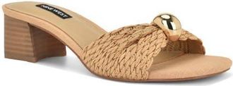 Nine West Gerry Block Heel Sandal in Light Natural at Nordstrom, Size 8.5