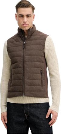 Hackett Visgraat Gilet - Heren - Bodywarmers - Bruin - XL - Leer - Jassen