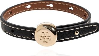 Tory Burch Leren Armband - Dames - Armbanden - Zwart - ONE Size - Leer - Accessoires