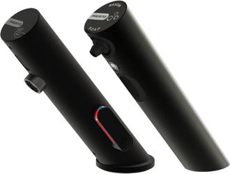 Presto Grifo Mezclador Infrarrojo Con Llave De Paso + Dispensador De Jab&oacute;n Infrarrojo Presto Linea, Negro Mate