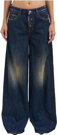 Dsquared2 Traveller Jeans - Dames - Loose Fit Jeans - Blauw - 2XS - Katoen - Jeans