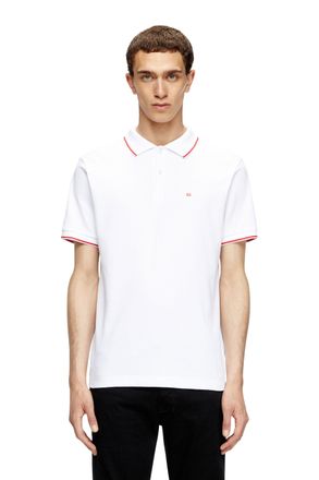 Diesel Polo shirt with micro Diesel embroidery - Polos - Man - White