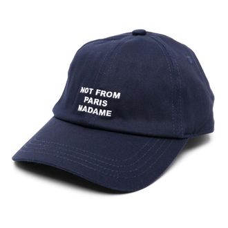 Dr&ocirc;le de Monsieur Baseballpet van katoen met sloganborduring - Heren - Petten - Blauw - ONE Size - Katoen - Accessoires