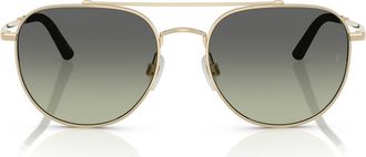 Oliver Peoples x Roger Federer 54mm Pilot Sunglasses in Gold/Green Gradient at Nordstrom