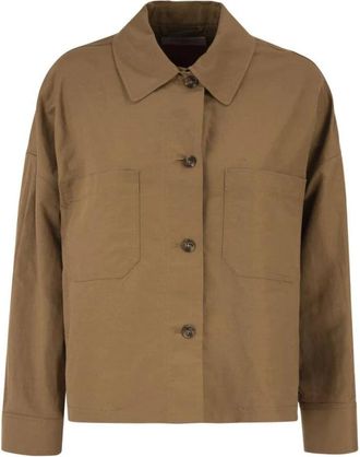 Max Mara Vettura Jacket - Dames - Zomerjassen - Bruin - S - Katoen - Jassen