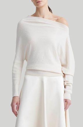 Altuzarra Grainge One-Shoulder Cashmere Sweater in Ivory at Nordstrom, Size X-Small