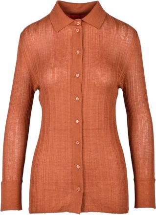 Wild Cashmere Zijden Kasjmier Ribgebreid Vest - Dames - Vesten - Bruin - S - Kasjmier - Truien & Vesten