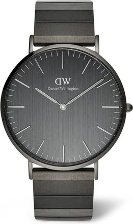 Daniel Wellington Classic Piano Link Bracelet Watch, 40mm in Grey at Nordstrom