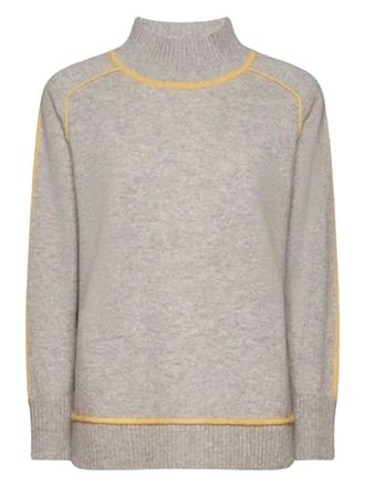 Elena Miro high-neck contrast-detail sweater - Grey