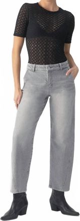 Sanctuary Twisted Seam Barrel Jeans In Grey Mist