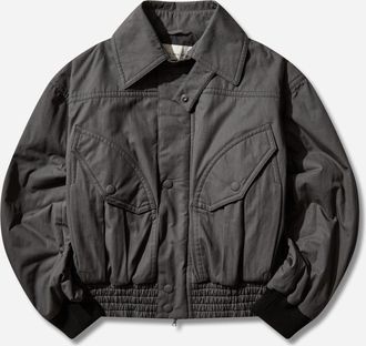 Dries Van Noten Men s Overdyed Cotton Bomber Jacket Dark Grey