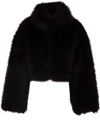 Rotate Mole Salia Faux Fur Cropped Jacket