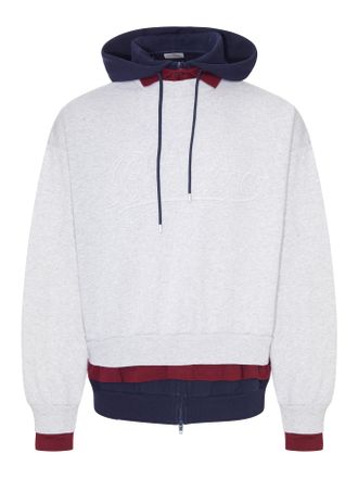 Balenciaga LAYERED DRY MOLLETON HOODIE WITH FRAYED LETTERING - Balenciaga - Man