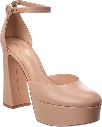 Gianvito Rossi Holly Dorsay Leather Platform Pump
