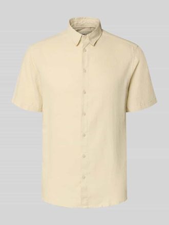 Blend Slim Fit Leinenhemd mit Viskose-Anteil Modell Bobby in Sand, Gr&ouml;&szlig;e 3XL