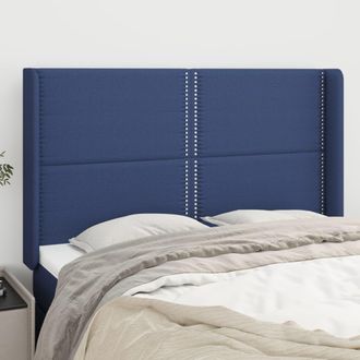 vidaXL Cabecero Con Orejas De Tela Azul 147x16x118/128 Cm Vidaxl