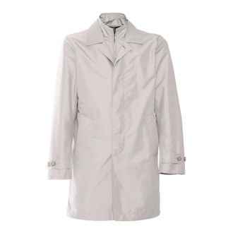 Fay Single-Breasted Coats, male, White, Size: 2XL Morning DB Front