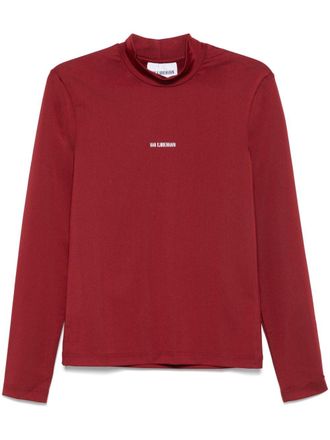 Han Kjobenhavn logo-appliqué T-shirt - men - Polyester/Elastane - 48 - Red