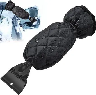 OEM Raspador De Parabrisas Para Coche Con Guantes - Raspador Para Quitar La Nieve (negro)