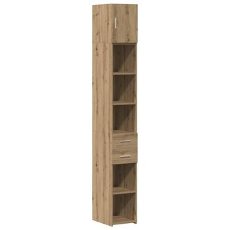 Berkfield Home Slim Storage Cabinet Artisan Oak 30x42.5x225 cm Engineered Wood in Brown