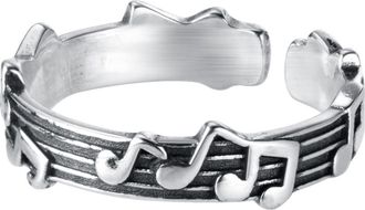 Generic 925 Sterling Silver Band For Women Girls Sheet Music Oxidized Musical Note Ring Music Lover Student Teacher Jewelry Gifts Rings Women Se (D-A, One Siz