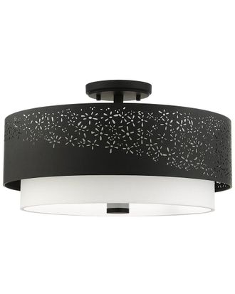 Livex Lighting Noria Black 4 Light Semi-Flush