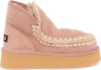 Mou Schoenen, Dames, Bruin, 40 EU, Wol, Mini Eskimo Platform Boot