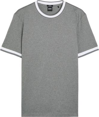 BOSS contrast-trim T-shirt - Grey
