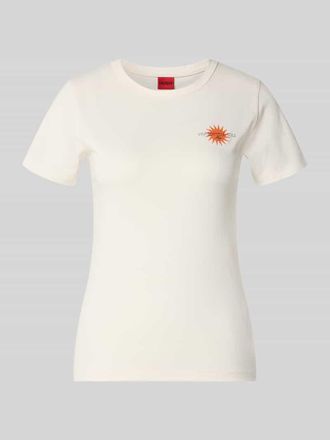 HUGO BOSS Regular Fit T-Shirt aus reiner Baumwolle Modell DELORIS_5 in Offwhite, Gr&ouml;&szlig;e XXL