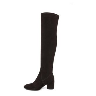Cesare Gaspari Schoenen, Dames, Bruin, 37 EU, Leer, Suede Leder Over-knee Laarzen