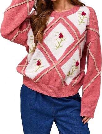 Le Lis Blanc Deux Enchanted Woods Sweater In Pink