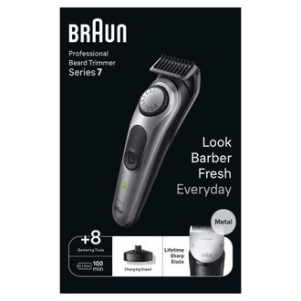 Braun Beardtrimmer 7 Bt7420 Bater&iacute;a 40 2 Cm Negro, Gris