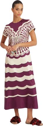 La DoubleJ Vintage-ge&iuml;nspireerde Swing Jurk - Dames - Casual kleedjes - Paars - M - Kleedjes