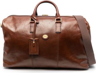 The Bridge logo-plaque patent leather holdall - unisex - Calf Leather/Calf Leather - OS - Brown