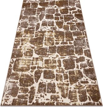 RugsX Rugsx - Alfombra Mefe Moderna 6184 Pavimentaci&oacute;n Ladrillo - Structural Dos Niveles De Vell&oacute;n Beige Obscuro Beige 200x290 Cm