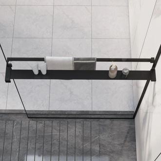 vidaXL Estante Para Pared De Ducha Aluminio Negro 80 Cm Vidaxl