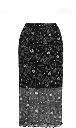 Hell Bunny Hello Goodbye Mesh Skirt Blk