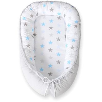 OEM Capullo Para Beb&eacute;, Doble Cara, Parque, Arrullo, Premium Bobono - Azul Gris&aacute;ceo/estrellas Grises