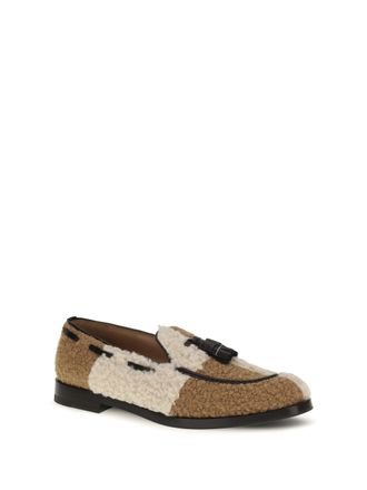 Fratelli Rossetti Two-Tone Boucl&eacute; Loafers - Beige