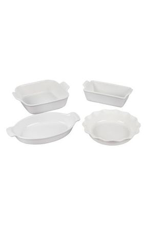 LE CREUSET 4-Piece Heritage Bakeware Essentials Stoneware Set in White at Nordstrom