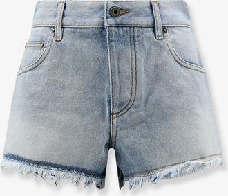 Loewe Paulas Ibiza -Shorts in blue denim con profili sfrangiati - LOEWE - gender_Woman